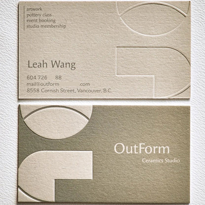 Business card design and production.